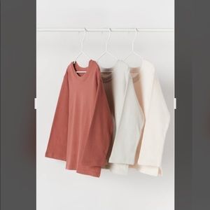 Zara Kids Three Packs T-Shirt long sleeve - terracotta boy/girl new cotton